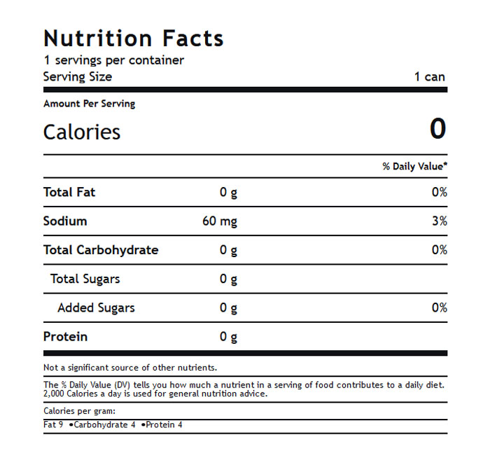 mountain dew zero nutrition facts