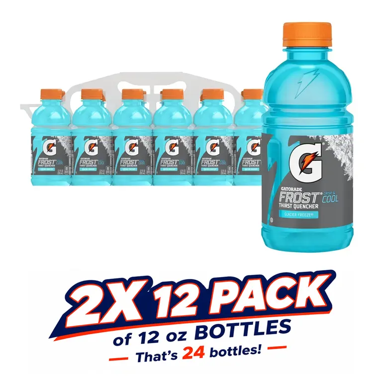 Product image of Gatorade Glacier Freeze - 12 oz 12 pk packaging and bottles/cans for online ordering and delivery.